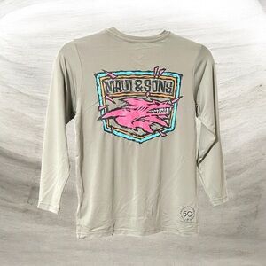 New boys gray Maui & Sons long-sleeve sun shirt